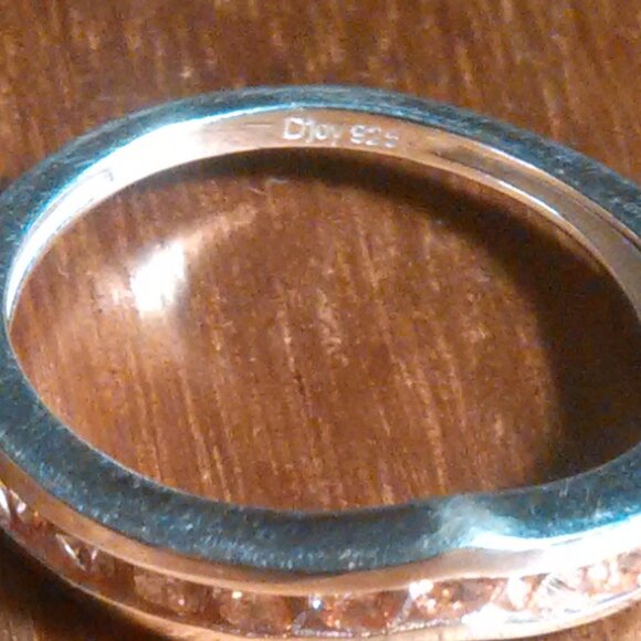 Simulated Champagne Color Diamond Sterling Silver Wishbone Ring (Size 7) - Picture 6 of 16